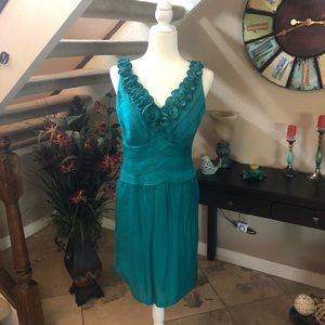 Signature by Sangria teal cocktail dress. Size 8